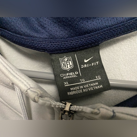 Dallas Cowboys Nike Sideline Team Performance Full-Zip Hoodie - Gray XL - Picture 3 of 4